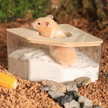 Durabil Hamster Cutie Cu Nisip Splash-Dovada De Baie Picior Scurt De Jos Lavabil Hamster Cadă De Baie