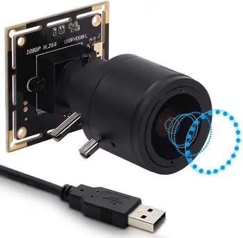 ELP IMX323 FHD 1080P H. 264 Modul Webcam cu 2.8-12mm Manual Focus Zoom Len Iluminare Scăzută USB Modul de Camera cu Microfon