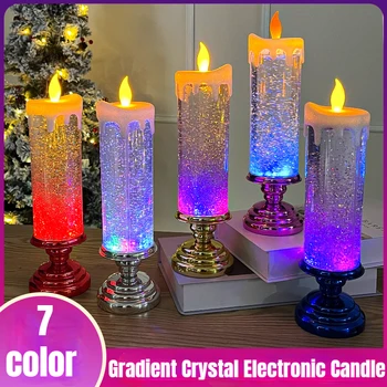 Fantezie Lumanare LED Lumini de 7-Gradient de culoare Cristal Electronice Lumânare Atmosfera de Petrecere, Decoratiuni pentru Craciun, Nunta, Ziua de nastere