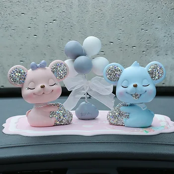 Fermecător Masina Ornament Cristal De Diamant Drăguț Desen Animat Mouse-Ul, Consola De Bord Stras Decorare Interior Masina Pentru Femei Fete