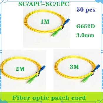 Fibra Optica Cablu SC/UPC-SC/APC Cablu de Fibra Optica 50pcs 1/2/3Meter Patch Cord Sx Core G652D 3.0 mm Modul Single FTTH