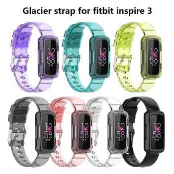 Ghețarul Armura WristStrap pentru Fitbit Inspira 3 Smartwatch-Bratara Sport Brățară pentru Fitbit Inspire3 WatchBand Caz Clar Centura