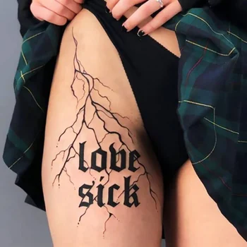 Impermeabil Tatuaj Temporar Autocolant Bolnav de Iubire, Cuvinte în limba engleză Sexy Rădăcină de Transfer de Apă Arta Tatuaj Fals Flash Tatuaj pentru Femei Barbati