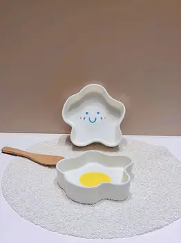 Ins rafinat și frumoasă placă ceramică neregulate ou fiert placa gustare placă de mic dejun acasă creative platou cu fructe