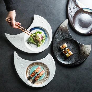 Japonezii de mână-pictat luna placa creative placa ceramica restaurant high-end placa de vest sushi placă specială placă de plate