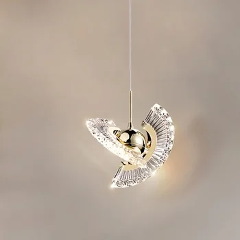 LED Candelabre de cristal Creative Dormitor Noptieră Mică Lampă de Agățat Acasă Decor Camera de zi Cafe Droplight cuprum corp de iluminat