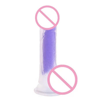 Lichid de Silicon Vibrator Realist cu ventuza Puternica, Ultra-Moale Vibrator pentru Incepatori Vaginale pentru a Juca Adult E1YC
