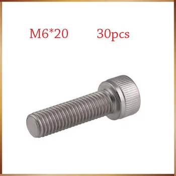 M6 șuruburi m6 șurub 30pcs/Lot Filet Metric DIN912 M6x20 mm M6*20 mm Inox 304 Oțel Hexagonal cu Cap Șurub Șuruburi