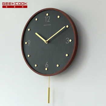 Mari Modern Ceas De Perete Din Lemn Tăcut Living De Lux Creative Leagăn Ceas De Perete Ceasuri Decor Acasă Pendula Murale Reloj Comparativ