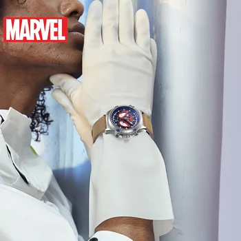 Marvel Original Spider-Man Ceasuri Barbati de Lux 5Bar Rezistent la Apă Ceas de mână din Piele Mens de Moda Casual Sport Maro Barbati Ceas