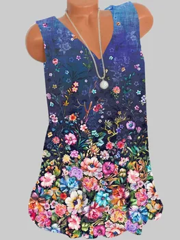 Moda Flori Florale de Imprimare 3D Vesta Femei maiouri Femei de Pe Umăr fără Mâneci V-gât Streetwear Feminin Bretele Îmbrăcăminte