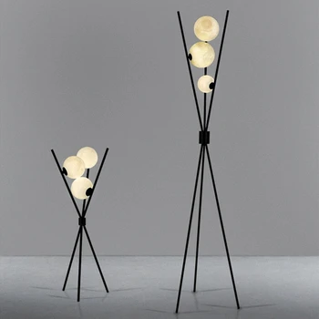 Modernă cu Led-uri Lampa de Podea 3D Lună de Fier Trepied de Podea Lămpi Pentru Camera de zi Dormitor Mansardă Studiu de Lumina Decor Nordic Masă Lampă de Picioare