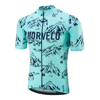 Morvelo Barbati cu Maneci Scurte Jersey Ciclism mtb albastru mujer maillot bicicleta jersey camisa roupa bretelle ciclismo îmbrăcăminte maglie 2019