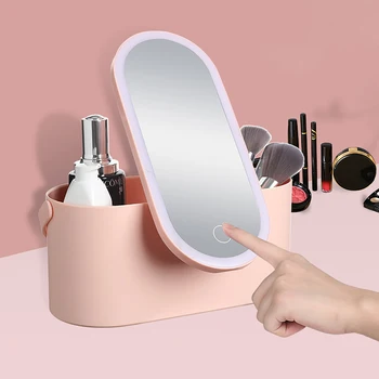 Multi-scop de Călătorie Machiaj Organizator Realizarea Cutie cu Oglinda Oglinda Aprinse LED Capac pentru Femei Călătorie Dimensiunea Cosmetice Cutie