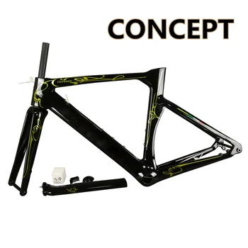 Negru cu Auriu Logo Concept Drum Cadre de Carbon Disc de Frână Montare Directă Biciclete Frameset Nava De DPD, UPS Pentru UE