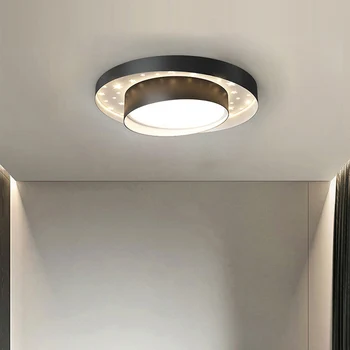 Nordic Alb /Negru Metal Led Lumini Plafon Dormitor Modern Smart Led Estompat Lampa De Bucatarie Montat Lampa Coridor Condus Luminarias