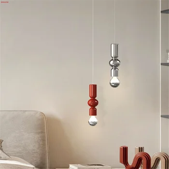 Nordic Fier De Artă Tub Cromat Culoare Pandantiv Cu Led-Uri Lumini Pentru Masa Loft Deco House Bar Lampa Suspendarea Corpurilor De Iluminat De Design