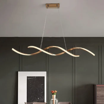 Nordic lampă cu led-uri Moderne pandantiv lumini pentru luat masa, living magazin condus de agățat pandantiv lampă de prindere Chrome/Placat cu Aur de terminat
