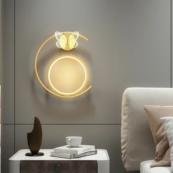 Nordic Simplu Creativ Fluture LED Lampă de Perete Este Potrivit Pentru Hol Lampă de Noptieră Dormitor Living Fundal Lumina de Perete