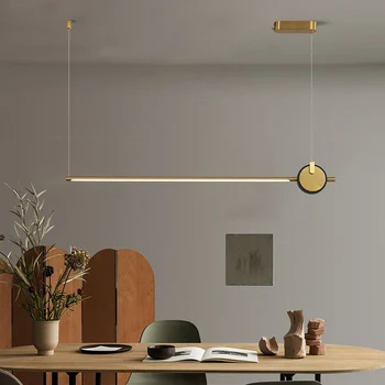 Nordic Simplă Fâșie Lungă Pandantiv Lumina Restaurant, Sala De Mese Bucătărie Agățat Lumini Prindere Linii Geometrice Decor Acasă Hanglamp