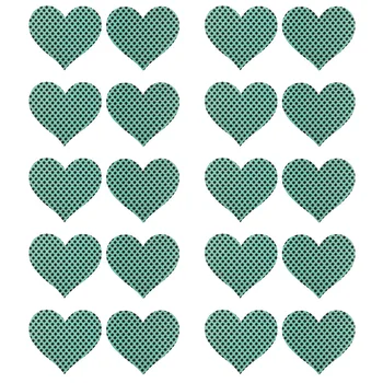 NOTCC 10 Perechi de Puncte Print Verde Nipple Covers pentru Femei de San de Unică folosință produse de patiserie Invizibil Piept Autocolante Inima Star Formă de 