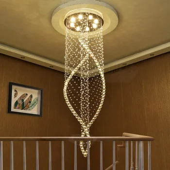 Noul LED camera de Cristal suspendat lămpi Hotel Modern, Sala de Lumini Pandantiv scări Mari corpuri restaurant agățat de iluminat