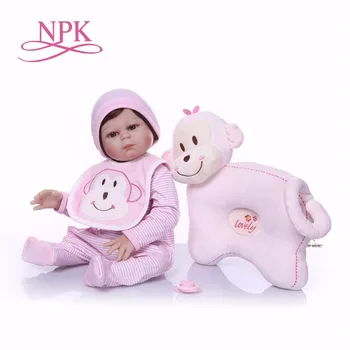 NPK Boneca Renăscut pic de roz caine Vinil de Silicon Renăscut Baby Doll Jucării Realiste Copil Ziua de nastere Cadou de Crăciun FIERBINTE JUCĂRIE pentru fete