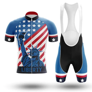 Oamenii 2023 Libertate Ciclism Jersey Set Salopete, pantaloni Scurți de Biciclete Purta MTB Drum în Pantă Biciclete Kituri de Îmbrăcăminte
