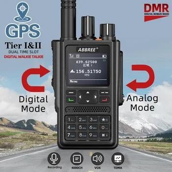 Orignal ABBREE DM-F8 DMR Digital Walkie Talkie Statii Profesionale de Amatori Două Fel de Radio VHF UHF GPS APRS Sunca Două Fel de Radio