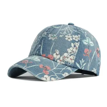 Patru Anotimpuri Denim Floare de Imprimare Casquette Baseball Cap Reglabil în aer liber Snapback Pălării pentru Bărbați și Femei 170