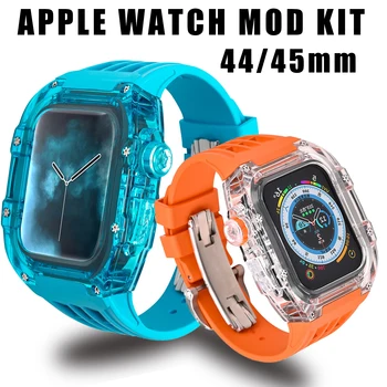Pentru Apple Watch 8 7 45mm Lux Transparent Caz Refit Modificarea Kit Cazul Curea Bratara pentru IWatch Seria 8 7 6 SE 5 4 44mm