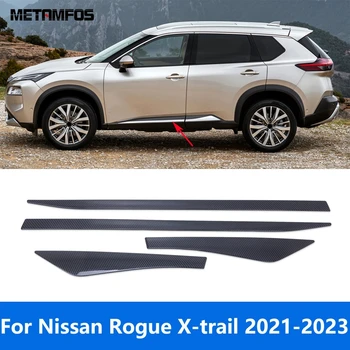 Pentru Nissan Rogue X-trail 2021 2022 2023 Fibra de Carbon Ușa Dungi Laterale a Corpului Fusta Turnare Trim Autocolant Accesorii Styling Auto