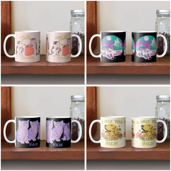 Personalizate haioase cani Ceramice creative cupe și căni drăguț cadou Personalizat nordic kawaii Ceașcă de ceai, cești de cafea Bere toamna anime