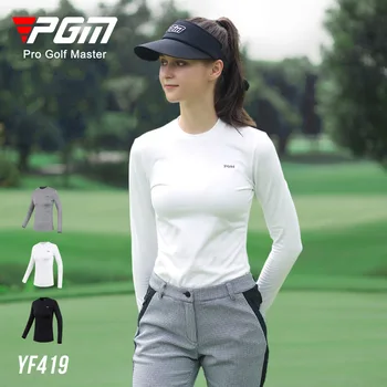 PGM Golf, Îmbrăcăminte pentru Femei Hidroizolatie Toamna/Iarna Gât Rotund cu mâneci Lungi T-shirt Femei Cald Periat Captuseala