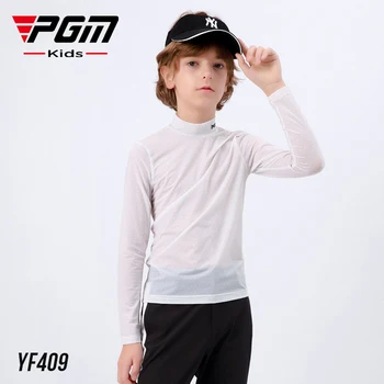 PGM Junior Golf Îmbrăcăminte 2023 Boy Rotund/Stand Guler Bottom Tricou Haine de Moda pentru Copii Purtați Îmbrăcăminte de protecție Solară