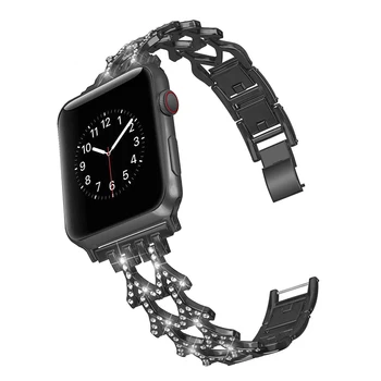 Piatră prețioasă Brățară din Oțel Inoxidabil trupa Pentru Apple Watch seria 3 42mm 38mm curea de Metal pentru iwatch SE 7 6 5 4 40mm 44mm 41mm 45mm
