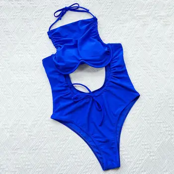 Populare Skinny De Culoare Solidă De Vară Căpăstru Talie Hollow Body Costume De Baie Pe Plajă Body, Costume De Baie Bikini Body