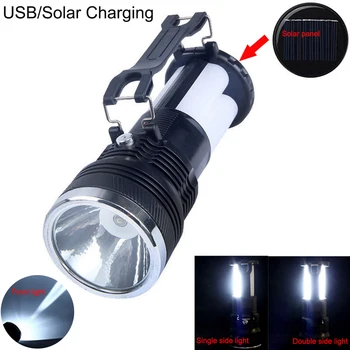 Portabil cu Lanterna LED-uri Alimentate Solar/USB Reîncărcabilă 3 Modul de Iluminare Lanterna de Urgență Lumina de Lucru pentru Camping Noapte de Echitatie