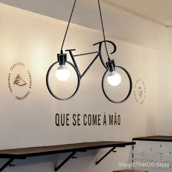 Retro Iron Bike Candelabru Lumini Țară Din America De Fier Pandantiv Lampă Industria De Biciclete Perdeaua De Lumină Restaurant, Bar Creative De Prindere
