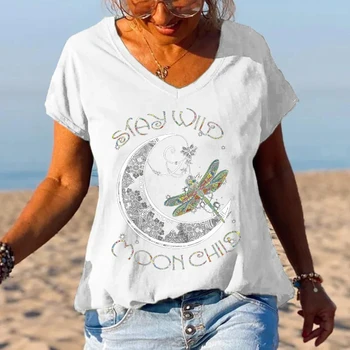 Rheaclots de Pace pentru Femei Logo-ul Graffiti Casual T-shirt