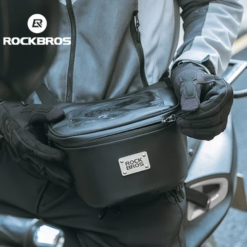 ROCKBROS 2L Motocicleta Sac de Depozitare din Față Telefon Touch Screen Sac de Talie Mare Capacitate, Cu Capac de Ploaie Ghidon Bicicleta Accesoriu