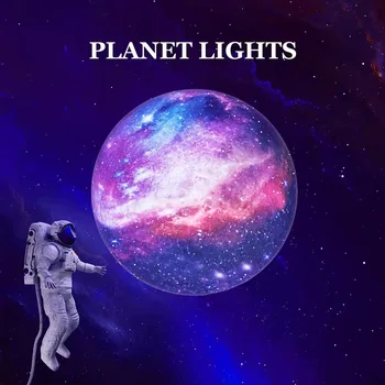 Romantic de Încărcare Lunii 16-culoare LED Lumina de Noapte 3D Touch Lunii pentru Copii Lumina de uz Casnic Planetare Lumina de Noapte