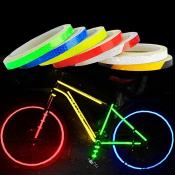 Roți de biciclete Autocolante Reflectorizante Ciclism Fluorescente Reflecta Benzi Adezive, Banda Pentru Biciclete MTB de Avertizare de Siguranță Decor Autocolant