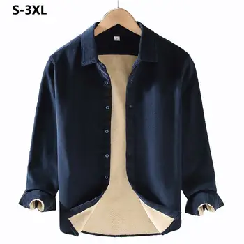 S-3XL pantaloni de Catifea cord Camasa Barbati Toamna Bluza Vintage Moda Barbati Tricou de Lână Groase de Iarnă Tricouri Streetwear Îmbrăcăminte pentru Bărbați Topuri