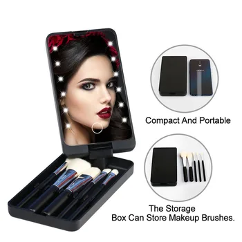Set de machiaj de Călătorie Oglinda Cosmetica Cu LED Portabil Make Up Box Perie de Frumusete Maquiagem Instrumente