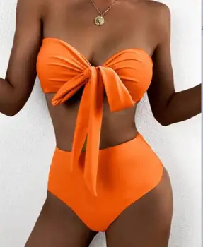 sexy înot pentru Femei costume de baie tendință 2023 costume de baie fara Bretele femei bikini seturi din Două piese de costume de baie cu talie înaltă beachwear