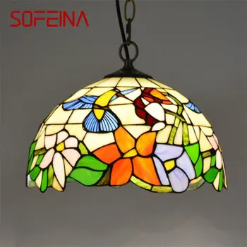 SOFEINA Tiffany Pandantiv Lumina Contemporane Lampă cu LED-uri de Flori Figura Corpuri de iluminat Pentru Casa Sufragerie Decor