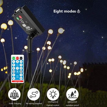 Solar foc de Artificii Cale de Lumini USB Reîncărcabilă Zână de Iluminat Lampa de Control de la Distanță Romantic Eco-friendly pentru Casă Curte Decor