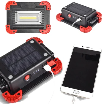 Solar portabil de Lucru Putere Lumina Display Magnetic Rechargeble COB Inundații LED Lampă Solară SOS Lanterna Proiector rezistent la apa
