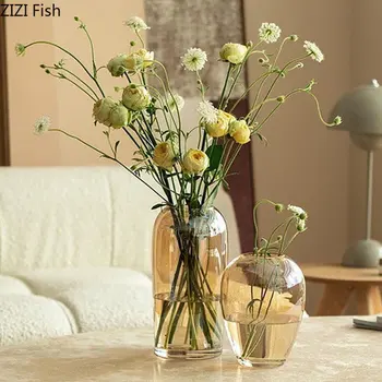 Sticlă Transparentă Vaza De Flori Ghivece Ghivece Cu Plante Decorative, Aranjamente Florale Birou Decoratiuni Florale, Vaze Moderne De Decor Acasă